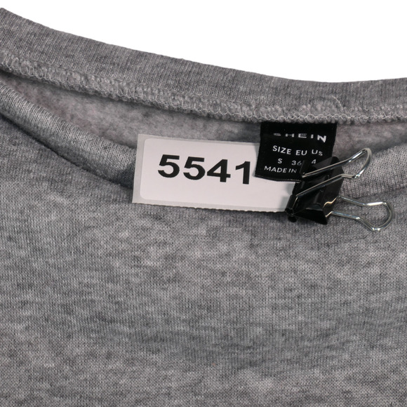 Shein Sweater Dress Women Small Gray Ruched Tie Sides Sweatshirt Athleisure - Picture 8 of 8